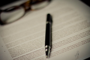Photo of a contract